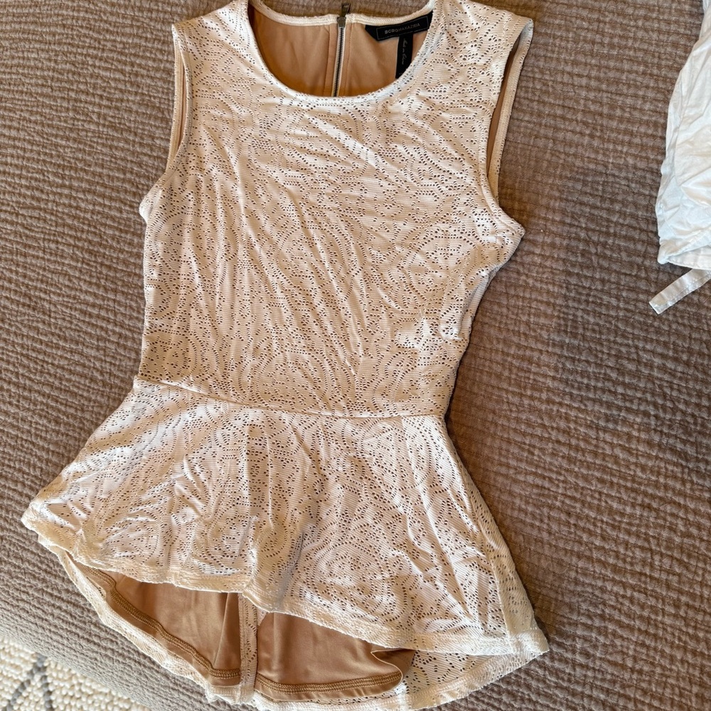 Elegant Cream Peplum Top